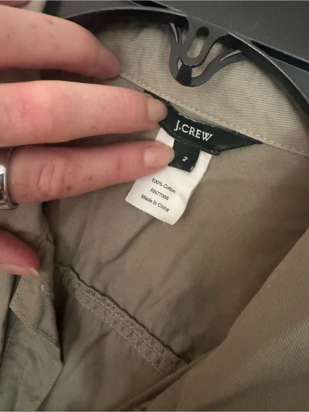 J. Crew Khaki Cotton Button-Up Shirt